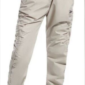 Reebok Tan Track Pants with Relaxed Fit and Full Length